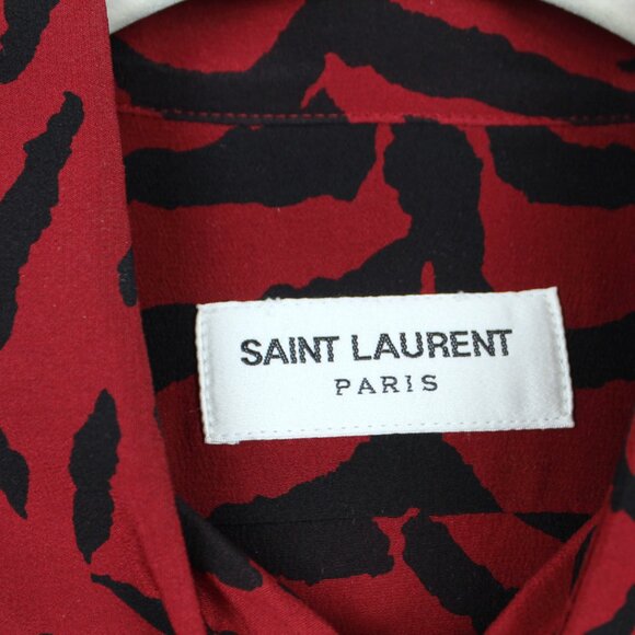 NEW Saint Laurent Red Zebra Silk Blouse– Statement Top for Work Events & GNO - Picture 10 of 15